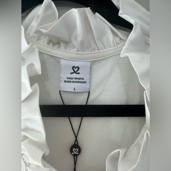 Daily Sports Patrice Sleeveless Polo Shirt- White Size Large - Picture 3 of 5